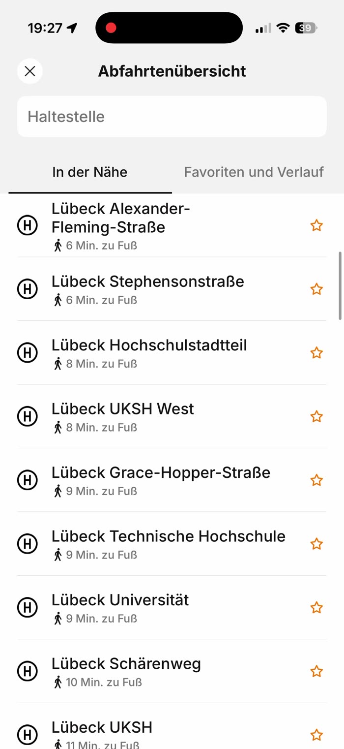 Abfahrten in Echtzeit