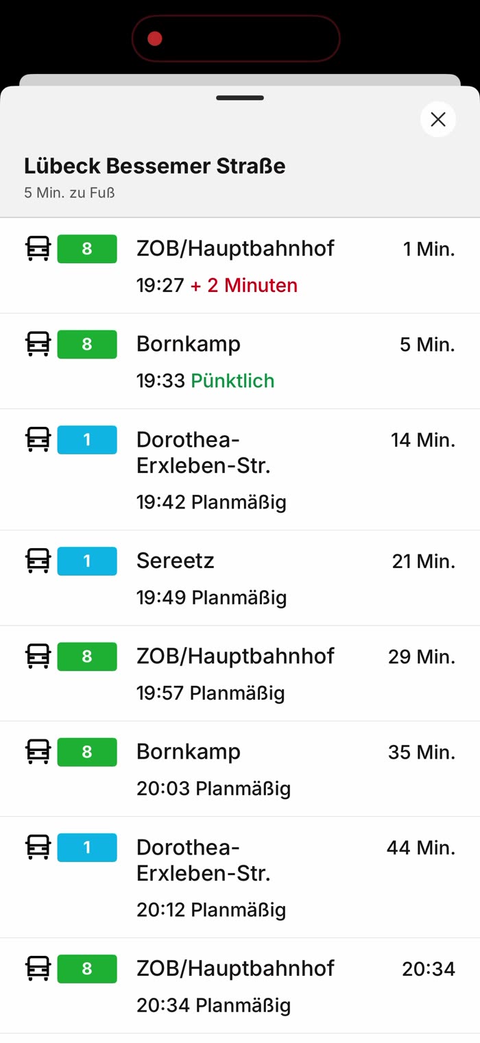 Abfahrten in Echtzeit