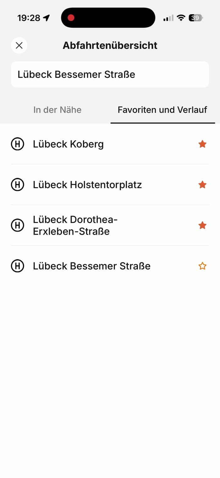 Adressen & Haltestellen als Favoriten